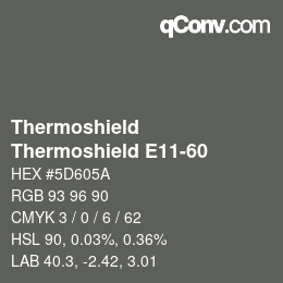 Farbcode: Thermoshield - Thermoshield E11-60 | qconv.com