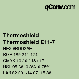 Color code: Thermoshield - Thermoshield E11-7 | qconv.com