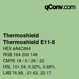 Color code: Thermoshield - Thermoshield E11-8 | qconv.com