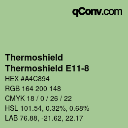 カラーコード: Thermoshield - Thermoshield E11-8 | qconv.com