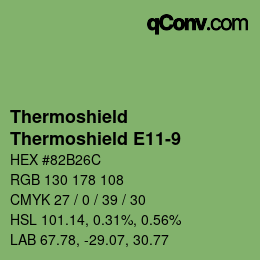 Color code: Thermoshield - Thermoshield E11-9 | qconv.com