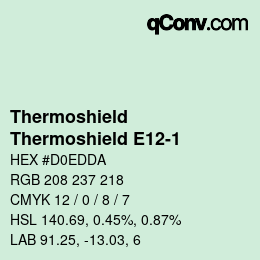 Color code: Thermoshield - Thermoshield E12-1 | qconv.com