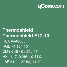 Color code: Thermoshield - Thermoshield E12-10 | qconv.com