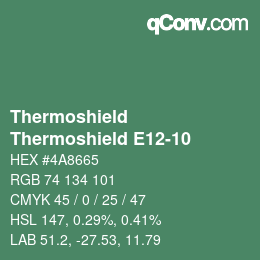 カラーコード: Thermoshield - Thermoshield E12-10 | qconv.com