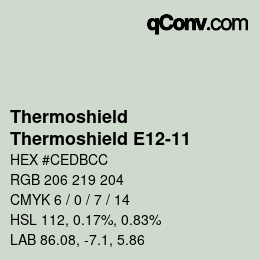 Code couleur: Thermoshield - Thermoshield E12-11 | qconv.com