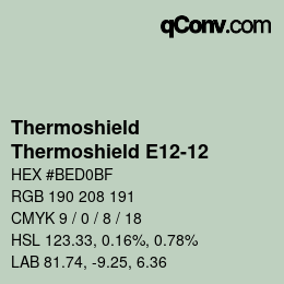 Color code: Thermoshield - Thermoshield E12-12 | qconv.com