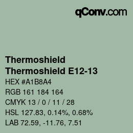 Color code: Thermoshield - Thermoshield E12-13 | qconv.com
