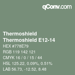 カラーコード: Thermoshield - Thermoshield E12-14 | qconv.com