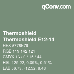 Color code: Thermoshield - Thermoshield E12-14 | qconv.com