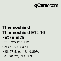 Código de color: Thermoshield - Thermoshield E12-16 | qconv.com