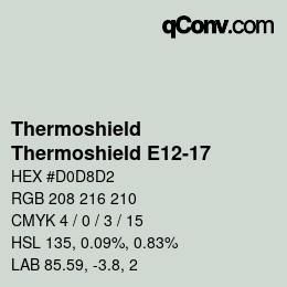 Color code: Thermoshield - Thermoshield E12-17 | qconv.com