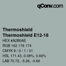 Color code: Thermoshield - Thermoshield E12-18 | qconv.com