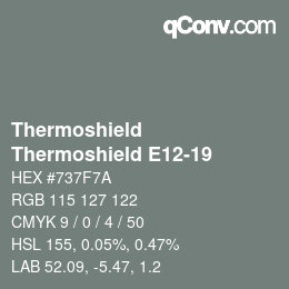 カラーコード: Thermoshield - Thermoshield E12-19 | qconv.com