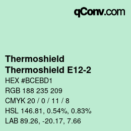 カラーコード: Thermoshield - Thermoshield E12-2 | qconv.com