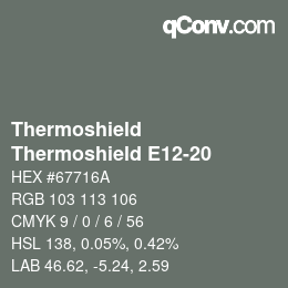 Color code: Thermoshield - Thermoshield E12-20 | qconv.com