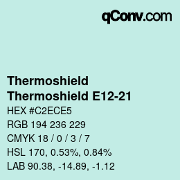 Color code: Thermoshield - Thermoshield E12-21 | qconv.com