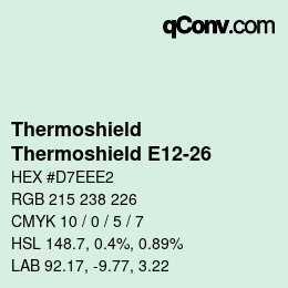 Color code: Thermoshield - Thermoshield E12-26 | qconv.com