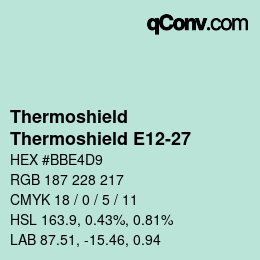 Color code: Thermoshield - Thermoshield E12-27 | qconv.com