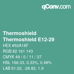 カラーコード: Thermoshield - Thermoshield E12-29 | qconv.com