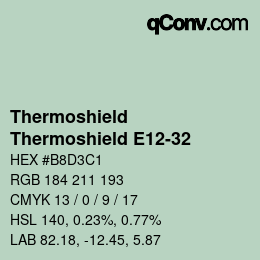 Color code: Thermoshield - Thermoshield E12-32 | qconv.com