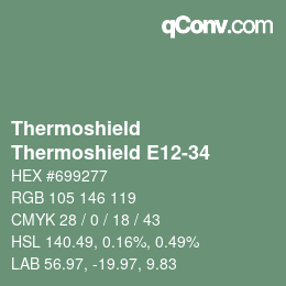 カラーコード: Thermoshield - Thermoshield E12-34 | qconv.com