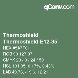 カラーコード: Thermoshield - Thermoshield E12-35 | qconv.com
