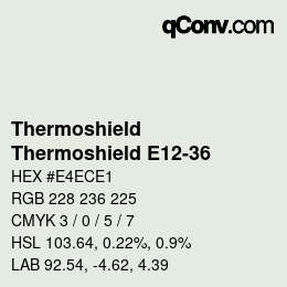 Color code: Thermoshield - Thermoshield E12-36 | qconv.com