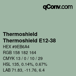 カラーコード: Thermoshield - Thermoshield E12-38 | qconv.com