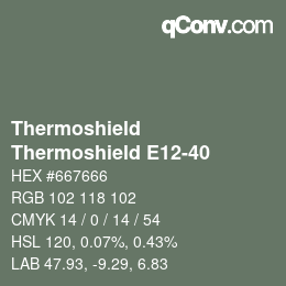 Color code: Thermoshield - Thermoshield E12-40 | qconv.com