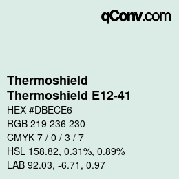 カラーコード: Thermoshield - Thermoshield E12-41 | qconv.com