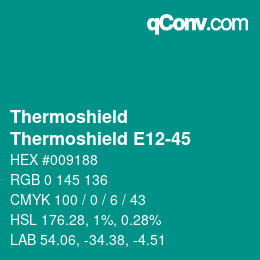 カラーコード: Thermoshield - Thermoshield E12-45 | qconv.com