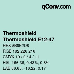 カラーコード: Thermoshield - Thermoshield E12-47 | qconv.com