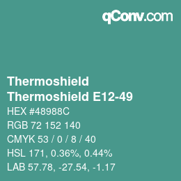 カラーコード: Thermoshield - Thermoshield E12-49 | qconv.com