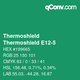 Color code: Thermoshield - Thermoshield E12-5 | qconv.com