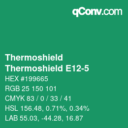 カラーコード: Thermoshield - Thermoshield E12-5 | qconv.com