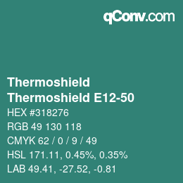 カラーコード: Thermoshield - Thermoshield E12-50 | qconv.com