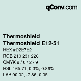 カラーコード: Thermoshield - Thermoshield E12-51 | qconv.com