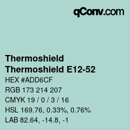 Color code: Thermoshield - Thermoshield E12-52 | qconv.com