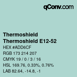 カラーコード: Thermoshield - Thermoshield E12-52 | qconv.com
