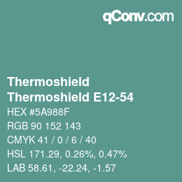 Color code: Thermoshield - Thermoshield E12-54 | qconv.com