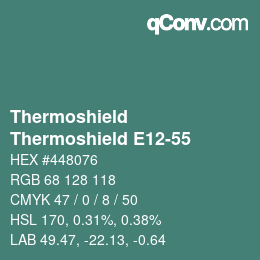 Color code: Thermoshield - Thermoshield E12-55 | qconv.com