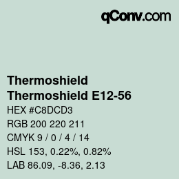 Color code: Thermoshield - Thermoshield E12-56 | qconv.com