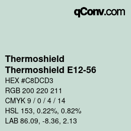 カラーコード: Thermoshield - Thermoshield E12-56 | qconv.com