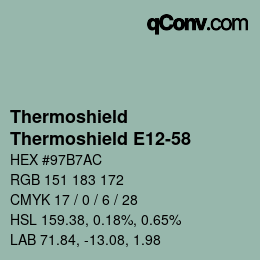 Color code: Thermoshield - Thermoshield E12-58 | qconv.com