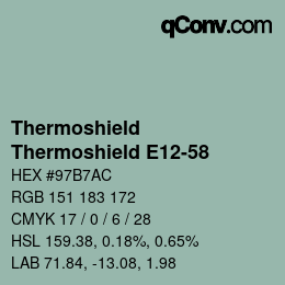 Color code: Thermoshield - Thermoshield E12-58 | qconv.com