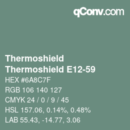 カラーコード: Thermoshield - Thermoshield E12-59 | qconv.com