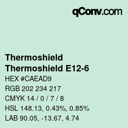カラーコード: Thermoshield - Thermoshield E12-6 | qconv.com