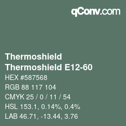 カラーコード: Thermoshield - Thermoshield E12-60 | qconv.com