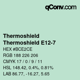 カラーコード: Thermoshield - Thermoshield E12-7 | qconv.com