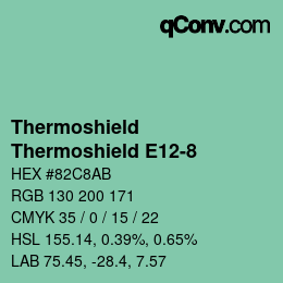 Color code: Thermoshield - Thermoshield E12-8 | qconv.com